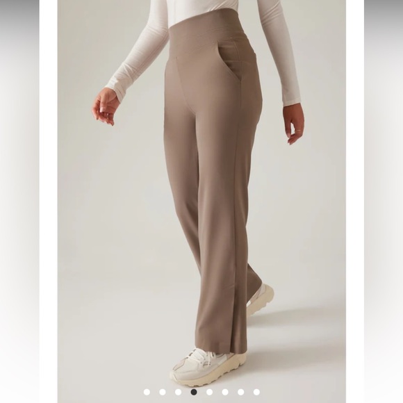 Athleta Venice Flare Pant Pyrite Tan Taupe Slit Ankle Size XL - Picture 2 of 12